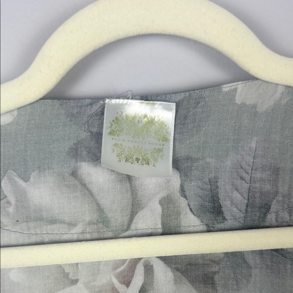 Plum Pretty Sugar Green and Cream Floral Robe Size Medium - Picture 4 of 12